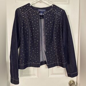 Baccini Studded Denim Jacket Women's Small Dark Wash